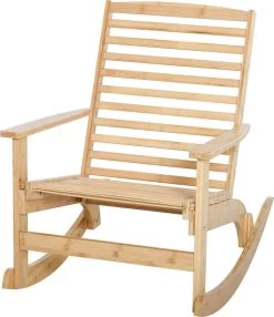 Outsunny Tuin Schommelstoel, Relaxstoel, Tuinstoel, Bamboe Multiplex Naturel 84A-171 -Tuin Aanleg 1037x1200