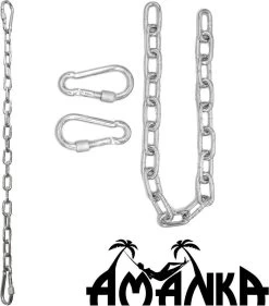 2x 50cm Hangende Stoelketting Tot 230kg - 4 Karabiners - Schommel Hangmat Bokszak Ophanging -Tuin Aanleg 1056x1200