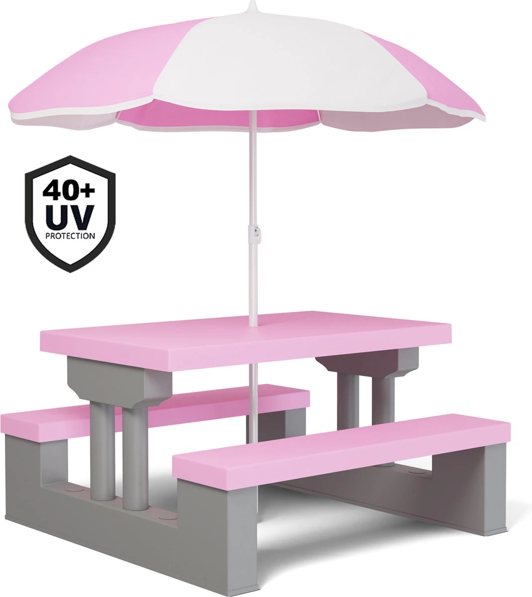 Spielwerk Kinder Tuinset – Incl. Parasol UV-bescherming - Roze Grijs 5 Spielwerk Kinder Tuinset – Incl. Parasol UV-bescherming - Roze Grijs - Afbeelding 3