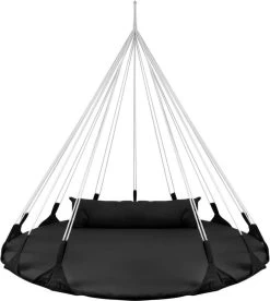 Hangnest Voor Binnen & Buiten. Met Groot En Dik Kussen Voor Volwassenen & Kinderen. Belastbaar Tot 125 Kg. VITA5 (Zwart)