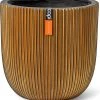 Capi Europe - Bloempot Bol Groove XL - 33x35 - Goud - Bloempot Voor Binnen - Opening ⌀28 - GVGB932