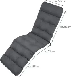 Beautissu Deckchair Kussen 200x50x8 Cm - Ligstoelkussen Antraciet - Matraskussen Voor Hangmatten En Tuin-/terrasstoelen - Flair DC -Tuin Aanleg 1112x1200 1
