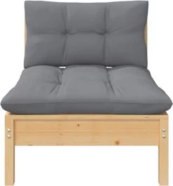 VidaXL 3-delige Loungeset Met Grijze Kussens Massief Grenenhout -Tuin Aanleg 1118x1200 1