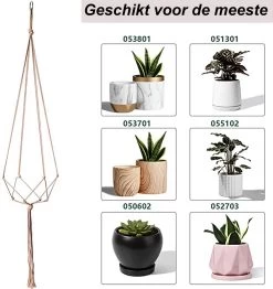 9 Stuks Jute Macrame Plantenhangers - Boho Handgeweven Katoen Hangpot Voor Binnen/Buiten - Hangende Bloempot Met Kralen - Macramé Touw/Koord Hangplant Houder - Bohemian Wandhanger Decoratie - Plant Hanger - Verticale Tuin Bloempothouder Planthanger -Tuin Aanleg 1132x1200 9