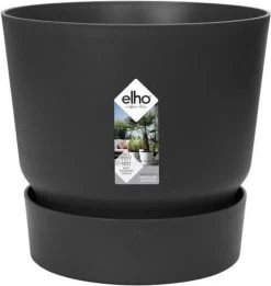 Elho Greenville Rond 30 - Grote Bloempot Voor Buiten - Gemaakt Van Gereycled Plastic - Ø 29.5 X H 27.8 Cm - Living Black -Tuin Aanleg 1134x1200 10