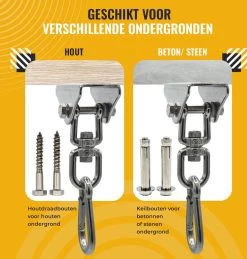 Itstrong® Plafondhaak Ophangsysteem Voor Binnen & Buiten – Ophanghaak Voor Bokszak – Schommel – Schommelstoel – Hangstoel - RVS -Tuin Aanleg 1146x1200 2