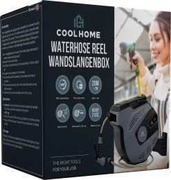 CoolHome - Wandslangenbox 20 Meter + 2 Meter - Tuinslang Met Haspel- Slangenhouder 180° Draaibaar - Tuinslanghaspel Zwart - Grijs 19 CoolHome - Wandslangenbox 20 Meter + 2 Meter - Tuinslang Met Haspel- Slangenhouder 180° Draaibaar - Tuinslanghaspel Zwart - Grijs -Tuin Aanleg 1146x1200 8