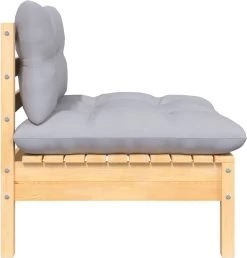 VidaXL 3-delige Loungeset Met Grijze Kussens Massief Grenenhout -Tuin Aanleg 1150x1200
