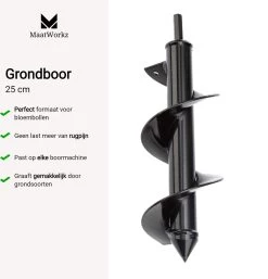 MaatWorkz - Grondboor - 25 CM - Boormachine - Bollenplanter - Moestuin - Palenboor - Boor - Tuin -Tuin Aanleg 1154x1200 2
