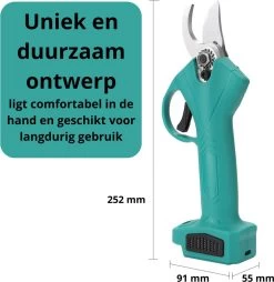 Merkloos Elektrische Snoeischaar - Professioneel - Accu Snoeischaar - 2 Accu's - Tuinieren - Tuinschaar - 30mm -Tuin Aanleg 1165x1200 6