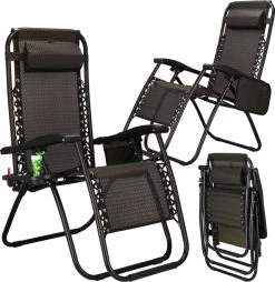 Springos Tuinstoel | Ligstoel | Opvouwbaar | Verstelbaar | Ergonomische Hoofdsteun | Bruin / Zwart -Tuin Aanleg 1166x1200 2