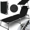 Sens Design Zonnebed - Ligbed Inklapbaar Met Zonneklep - Zwart -Tuin Aanleg 1188x1200 1