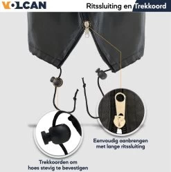 Volcan Parasolhoes Voor Zweefparasol - Tot 300cm - Waterdicht - Oxford 420D - Met Rits, Trekkoord En Stok - Zwart 11 Volcan Parasolhoes Voor Zweefparasol - Tot 300cm - Waterdicht - Oxford 420D - Met Rits, Trekkoord En Stok - Zwart -Tuin Aanleg 1190x1200 1