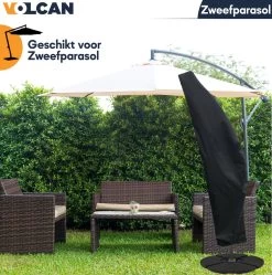 Volcan Parasolhoes Voor Zweefparasol - Tot 300cm - Waterdicht - Oxford 420D - Met Rits, Trekkoord En Stok - Zwart 14 Volcan Parasolhoes Voor Zweefparasol - Tot 300cm - Waterdicht - Oxford 420D - Met Rits, Trekkoord En Stok - Zwart -Tuin Aanleg 1190x1200 3