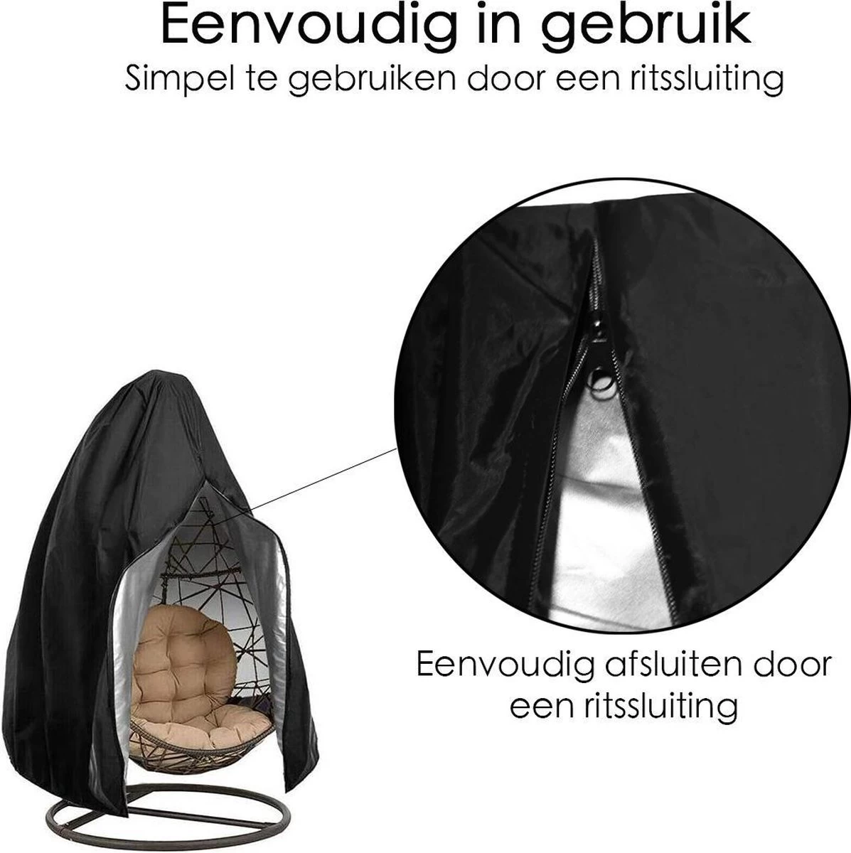 Beschermhoes Hangstoel Egg - Waterproof - Universeel Model - Hoes Van Egg Chair - Waterdichte Beschermer Voor Egg Stoel Met Standaard 4 Beschermhoes Hangstoel Egg - Waterproof - Universeel Model - Hoes Van Egg Chair - Waterdichte Beschermer Voor Egg Stoel Met Standaard - Afbeelding 2