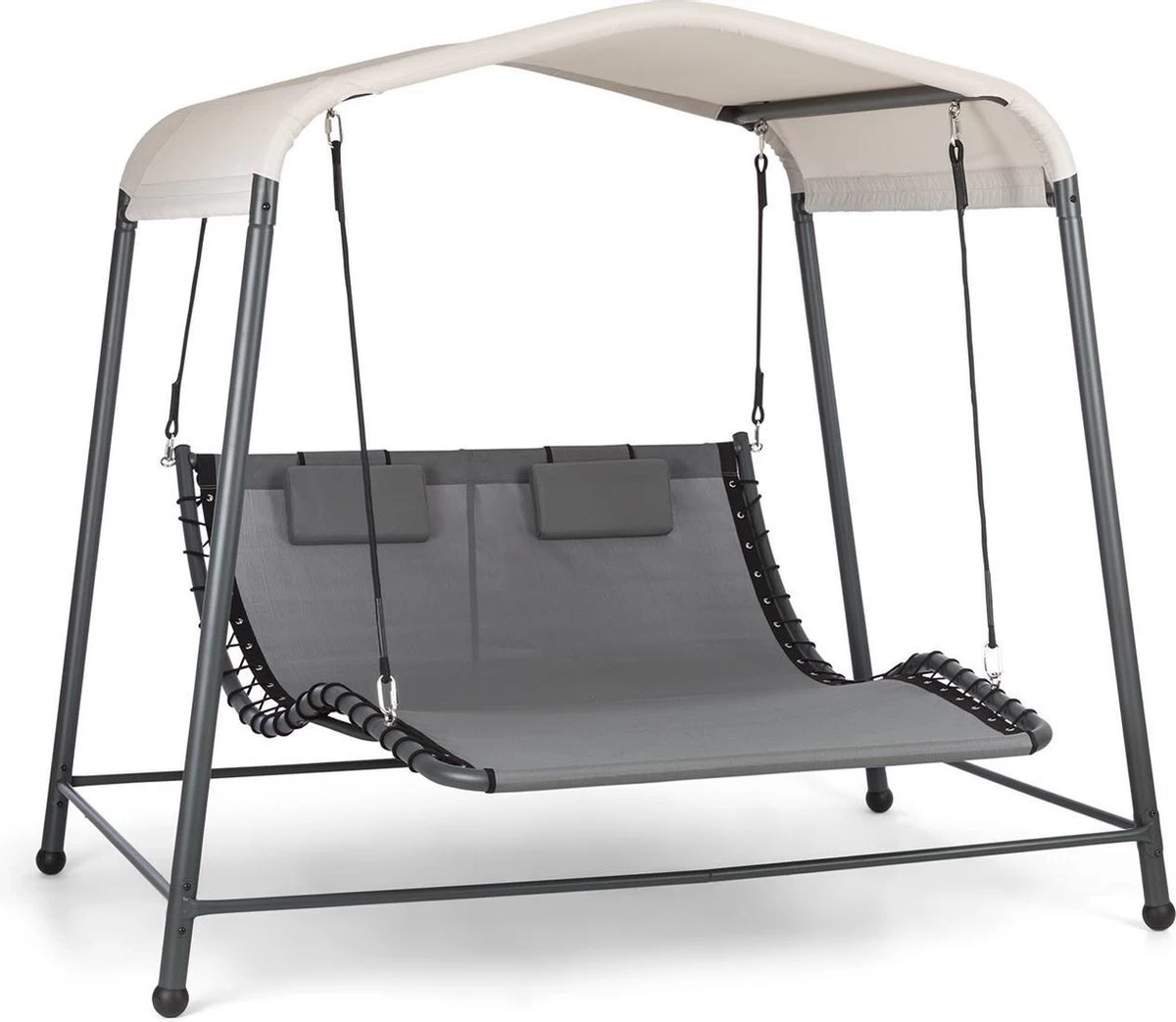 Blumfeldt Palermo Schommelbank - Hollywoodschommel 130 X 207 Cm - Ligbed Met Dak - Schommelstoel Voor 2 Personen - Tuinbank Inclusief Nekkussens - Stalen Frame En Polyester Dak - Grijs 3 Blumfeldt Palermo Schommelbank - Hollywoodschommel 130 X 207 Cm - Ligbed Met Dak - Schommelstoel Voor 2 Personen - Tuinbank Inclusief Nekkussens - Stalen Frame En Polyester Dak - Grijs