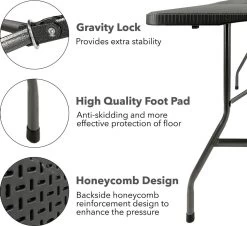 MaxxGarden Vouwtafel - Zwart - Rotanlook - 180x75x74 Cm 13 MaxxGarden Vouwtafel - Zwart - Rotanlook - 180x75x74 Cm -Tuin Aanleg 1200x1099