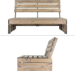 Pro Garden Palletbank - 120 Cm - 2-zits -Tuin Aanleg 1200x1130 1
