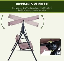 Outsunny Hollywoodschommel 3-zits Tuinschommel Schommelbank Met Dak 3 Kleuren 84A-054 -Tuin Aanleg 1200x1131 1