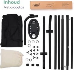 Vita5 Hangmat Met Standaard – 2 Persoons – Incl. Bekerhouder – 205kg Draaggewicht – Beige/Wit -Tuin Aanleg 1200x1133 3