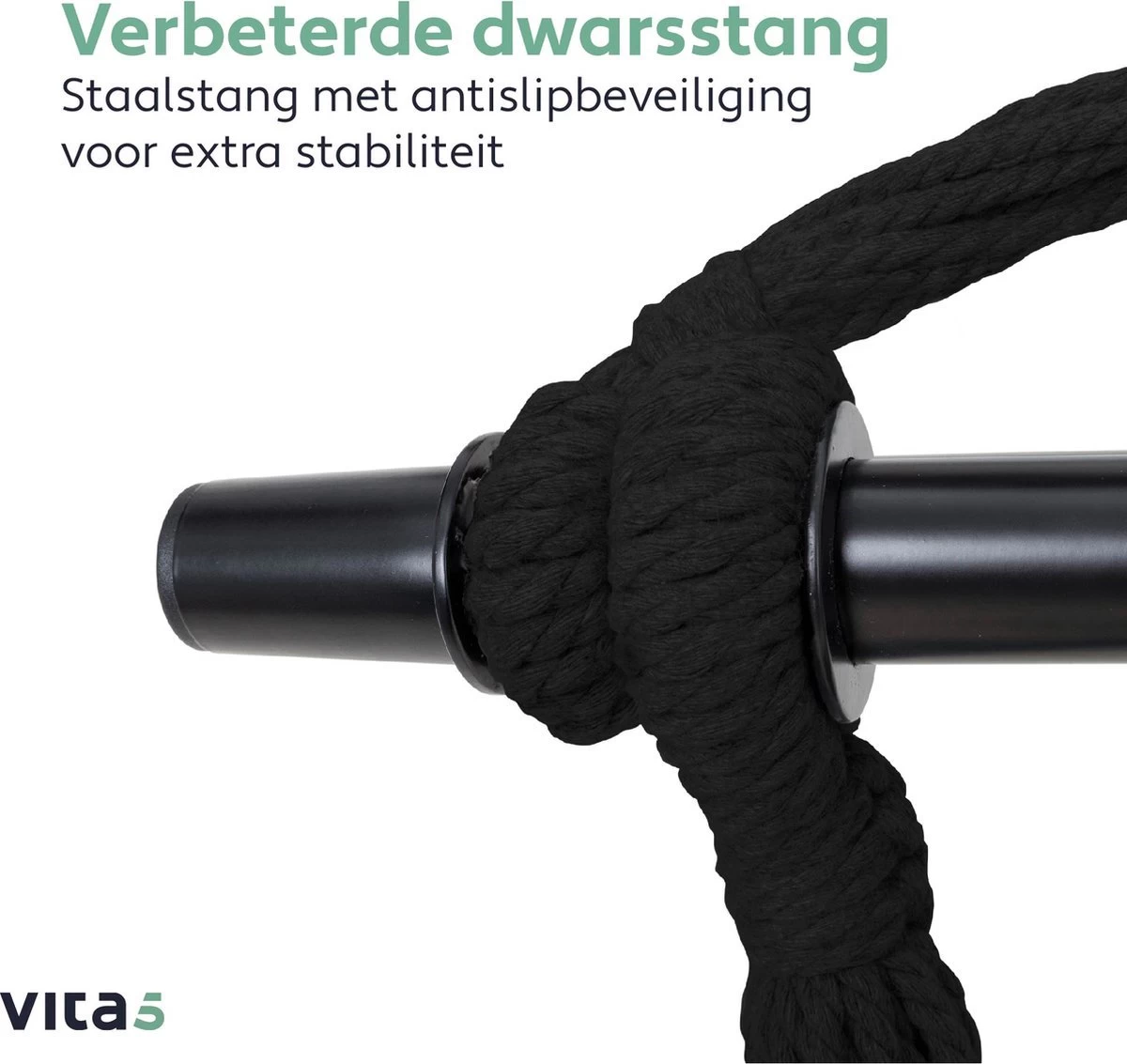 Vita5 XXL Hangstoel | Binnen&Buiten Hangnest | Incl. 2 Kussens En Boekenvak | Volwassenen&Kinderen | Hangmatstoel Tot 225kg | Grijs 8 Vita5 XXL Hangstoel | Binnen&Buiten Hangnest | Incl. 2 Kussens En Boekenvak | Volwassenen&Kinderen | Hangmatstoel Tot 225kg | Grijs - Afbeelding 6