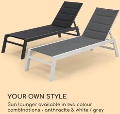 Blumfeldt Renazzo Lounge Ligstoel - Ligbed Voor De Tuin - Aluminium Tuinstoel - 6 Standen - Waterafstotend - Bekleding Van 70 % Pvc En 30 % Polyetheen - Grijs -Tuin Aanleg 1200x1137 2