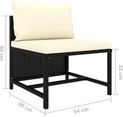 VidaXL 4-delige Loungeset Met Kussens Poly Rattan Zwart -Tuin Aanleg 1200x1141