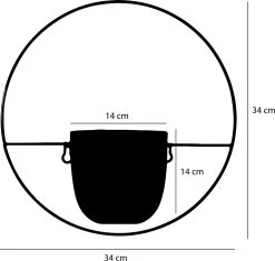 Mica Decorations Dexter Bloempot Wand - L34 X B14 X H34 Cm - Goud -Tuin Aanleg 1200x1141 8