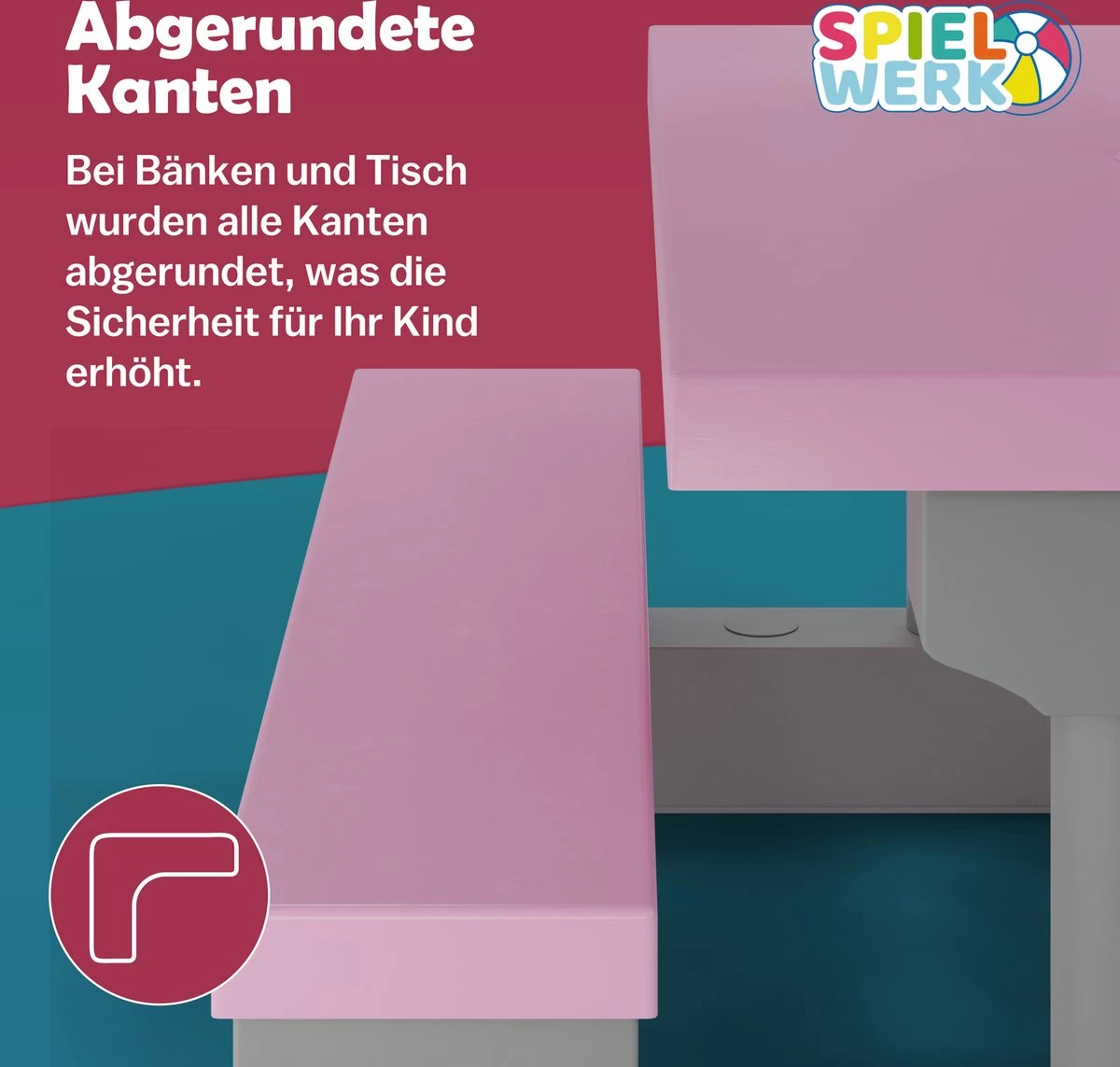 Spielwerk Kinder Tuinset – Incl. Parasol UV-bescherming - Roze Grijs 6 Spielwerk Kinder Tuinset – Incl. Parasol UV-bescherming - Roze Grijs - Afbeelding 4