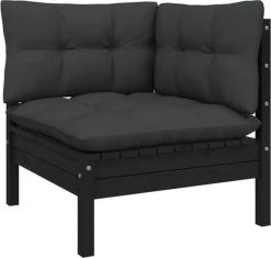 VidaXL 3-delige Loungeset Met Kussens Massief Grenenhout Zwart -Tuin Aanleg 1200x1143 3