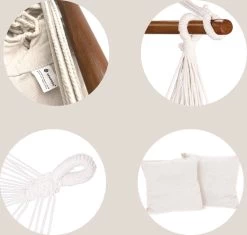 Springos Hangstoel | Binnen & Buiten | Met 2 Kussens | Boekenvak | Ook Voor Kinderen | Belastbaar Tot 150 Kg | Wit -Tuin Aanleg 1200x1143 4