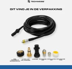 Techweise - Rioolslang Voor O.a. Kärcher - 15M - Met Roterende En Voorwaartse Kop -Tuin Aanleg 1200x1145 8