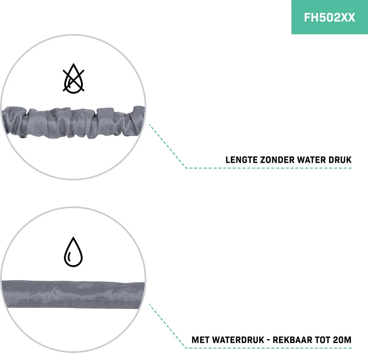 VONROC Tuinslang – Uitrekbare Tuinslang 20 Meter – Incl. Aansluitingen, Muursteun, Spuitstuk En Broespistool 6 VONROC Tuinslang – Uitrekbare Tuinslang 20 Meter – Incl. Aansluitingen, Muursteun, Spuitstuk En Broespistool - Afbeelding 4