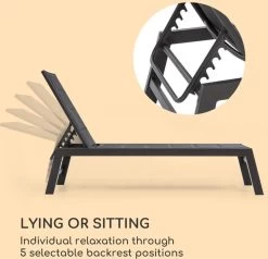 Blumfeldt Renazzo Lounge Ligstoel - Ligbed Voor De Tuin - Aluminium Tuinstoel - 6 Standen - Waterafstotend - Bekleding Van 70 % Pvc En 30 % Polyetheen - Zwart -Tuin Aanleg 1200x1157 1