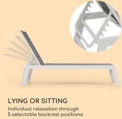 Blumfeldt Renazzo Lounge Ligstoel - Ligbed Voor De Tuin - Aluminium Tuinstoel - 6 Standen - Waterafstotend - Bekleding Van 70 % Pvc En 30 % Polyetheen - Grijs -Tuin Aanleg 1200x1171 2