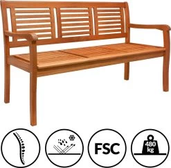 Casaria Tuinbank - FSC®-Gecertificeerd Eucalyptushout - 153cm Bruin 14 Casaria Tuinbank - FSC®-Gecertificeerd Eucalyptushout - 153cm Bruin -Tuin Aanleg 1200x1176