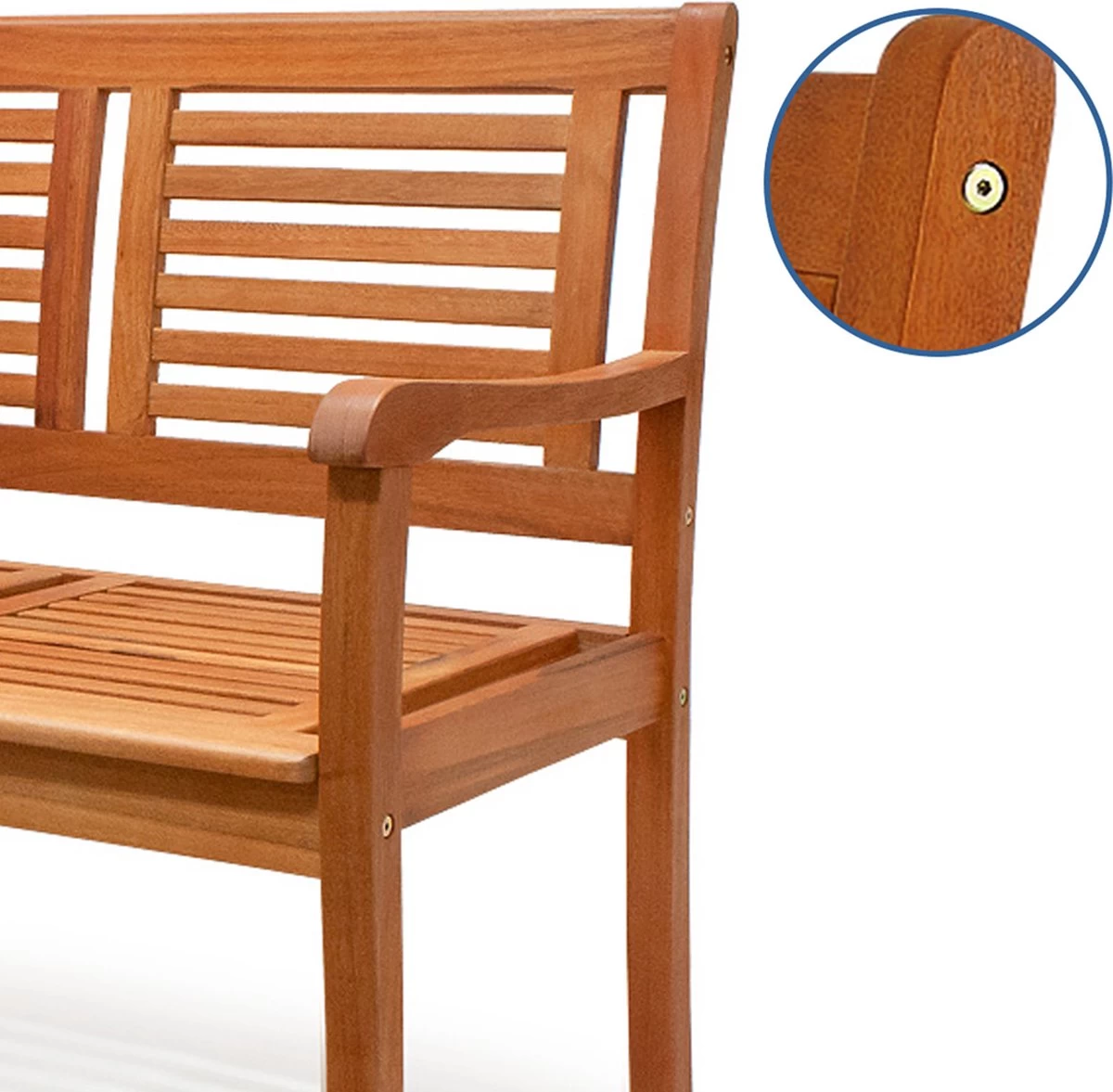 Casaria Tuinbank - FSC®-Gecertificeerd Eucalyptushout - 153cm Bruin 6 Casaria Tuinbank - FSC®-Gecertificeerd Eucalyptushout - 153cm Bruin - Afbeelding 4