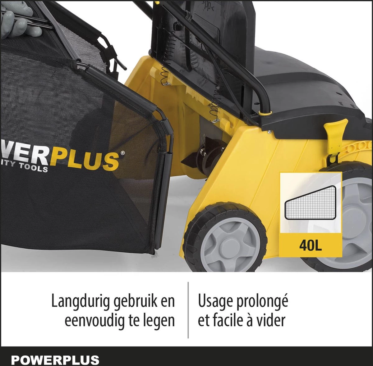 Powerplus POWXG7513 Elektrische Verticuteermachine - Mos Verwijderaar - 1400W - 320mm Maaibreedte - 45L Opvangbak - Incl. Gazonbeluchter/grasbeluchter 7 Powerplus POWXG7513 Elektrische Verticuteermachine - Mos Verwijderaar - 1400W - 320mm Maaibreedte - 45L Opvangbak - Incl. Gazonbeluchter/grasbeluchter - Afbeelding 5