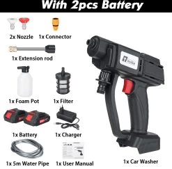 Merkloos Elektrische Accu-Hogedrukreiniger - 20Bar - Multifunctioneel Mondstuk - Draagbaar Oplaadbaar Snoerloos - Reinigingsspuitpistool - Met Rijke Accessoires - Voor Makita 18V-batterij - Voor Auto, Tuin, Terras, Raam (Zwart) 15 Merkloos Elektrische Accu-Hogedrukreiniger - 20Bar - Multifunctioneel Mondstuk - Draagbaar Oplaadbaar Snoerloos - Reinigingsspuitpistool - Met Rijke Accessoires - Voor Makita 18V-batterij - Voor Auto, Tuin, Terras, Raam (Zwart) -Tuin Aanleg 1200x1179 5