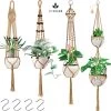 4 Stuks Luxe Jute Plantenhangers - Boho Handgeweven Katoen Hangpot Voor Binnen/Buiten - Hangende Bloempot Met Kralen - Macramé Touw/Koord Hangplant Houder - Bohemian Wandhanger Decoratie - Plant Hanger - Verticale Tuin Bloempothouder Planthanger -Tuin Aanleg 1200x1191 17