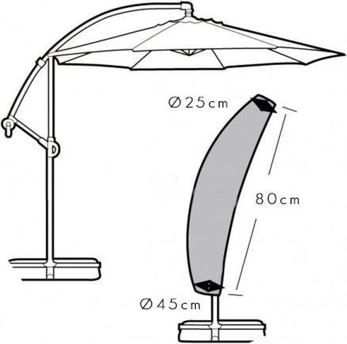 Pro Garden ProGarden Luxe Zweefparasolhoes - Zweefparasol Hoes 4 Pro Garden ProGarden Luxe Zweefparasolhoes - Zweefparasol Hoes - Afbeelding 2