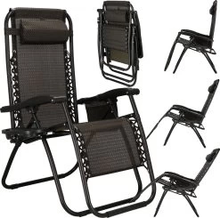 Springos Tuinstoel | Ligstoel | Opvouwbaar | Verstelbaar | Ergonomische Hoofdsteun | Bruin / Zwart -Tuin Aanleg 1200x1191 7