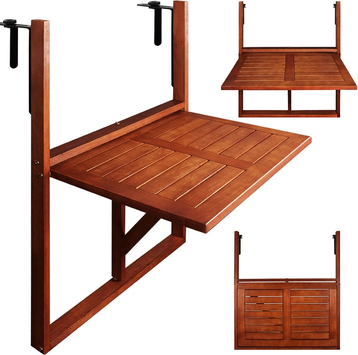 Merkloos Casaria Balkontafel - FSC®-Gecertificeerd Acaciahout – Hangend – Bruin 6 Merkloos Casaria Balkontafel - FSC®-Gecertificeerd Acaciahout – Hangend – Bruin - Afbeelding 4