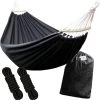 Dubbele Hangmat Zwart Met Spreidstok - 1 Of 2 Persoons - Lig Oppervlak 190x150cm - Lengte 260cm -Tuin Aanleg 1200x1194