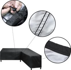 Merkloos Beschermhoes Voor Lounge Set - 215x87x80cm - Zwart - Tuin Set Beschermer - Afdekhoes Voor Lounge Bank - De Ideale Bescherming Voor Je Tuinmeubelen -Tuin Aanleg 1200x1197 3