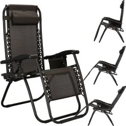 Springos Tuinstoel | Ligstoel | Opvouwbaar | Verstelbaar | Ergonomische Hoofdsteun | Bruin / Zwart -Tuin Aanleg 1200x1198 6