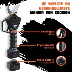 Reichlër® Elektrische Snoeischaar - 40 Mm Snijdiameter - 2x Accu - Anti-cut Functie - Heggenschaar - Takkenschaar - Zwart 11 Reichlër® Elektrische Snoeischaar - 40 Mm Snijdiameter - 2x Accu - Anti-cut Functie - Heggenschaar - Takkenschaar - Zwart -Tuin Aanleg 1200x1200 1163
