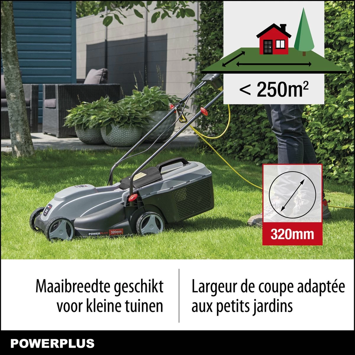 Powerplus POWEG63703 Elektrische Grasmaaier - Grasmachine Voor Kleine Tuin - 1000 W - 32cm Maaibreedte - 30L Opvangbak - Verstelbare Maaihoogte 8 Powerplus POWEG63703 Elektrische Grasmaaier - Grasmachine Voor Kleine Tuin - 1000 W - 32cm Maaibreedte - 30L Opvangbak - Verstelbare Maaihoogte - Afbeelding 6