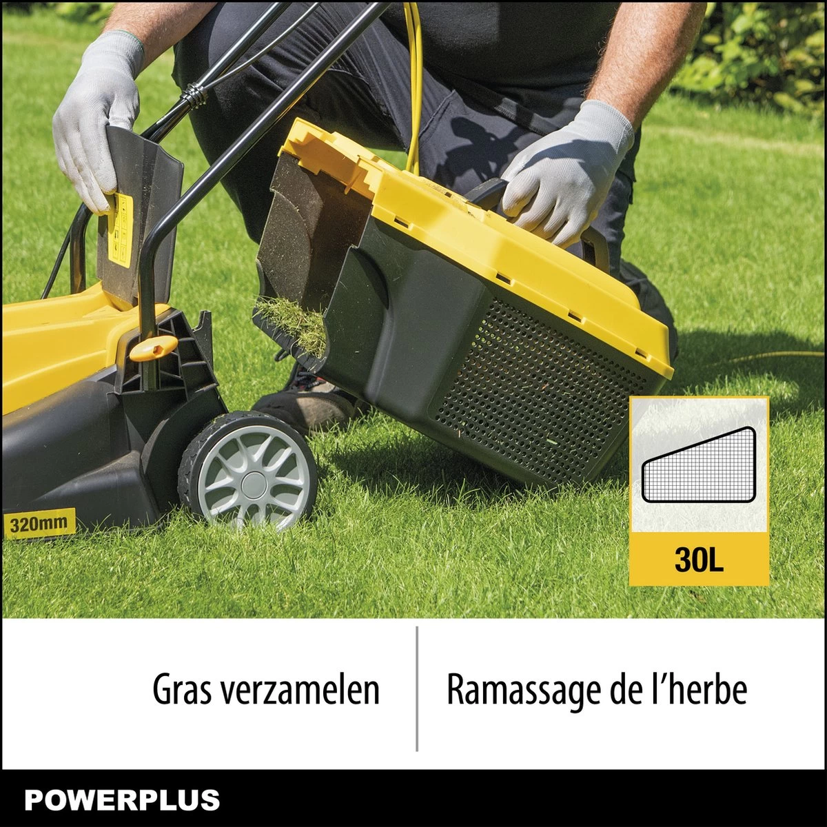 Powerplus POWXG6212T Elektrische Grasmaaier - Grasmachine Voor Kleine En Middelgrote Tuin - 1300W - Maaibreedte 320mm - Verstelbare Maaihoogte - 30L Opvangbak - Incl. Grastrimmer 250W 6 Powerplus POWXG6212T Elektrische Grasmaaier - Grasmachine Voor Kleine En Middelgrote Tuin - 1300W - Maaibreedte 320mm - Verstelbare Maaihoogte - 30L Opvangbak - Incl. Grastrimmer 250W - Afbeelding 4
