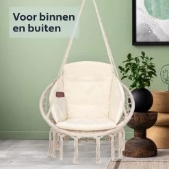 Vita5 Macramé Hangstoel - Voor Binnen En Buiten - Zonder Standaard - Incl. Kussen, Boekenvak En Beschermhoes - Tot 150kg - Beige 19 Vita5 Macramé Hangstoel - Voor Binnen En Buiten - Zonder Standaard - Incl. Kussen, Boekenvak En Beschermhoes - Tot 150kg - Beige -Tuin Aanleg 1200x1200 138